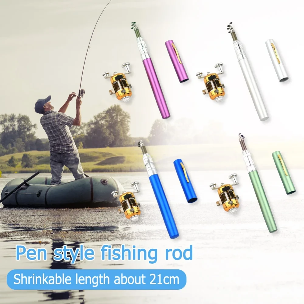 Mini Pocket Telescopic Fishing Rod with Reel Wheel