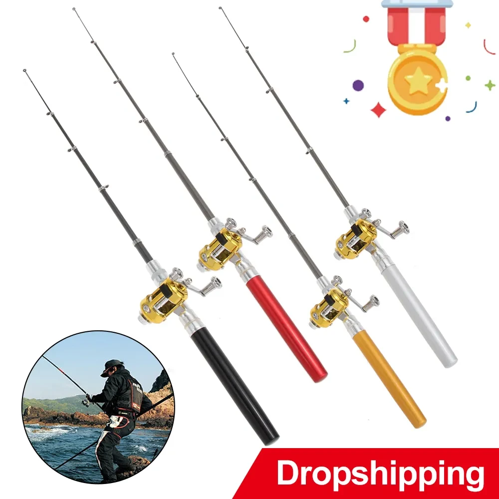 Mini Pocket Telescopic Fishing Rod with Reel Wheel