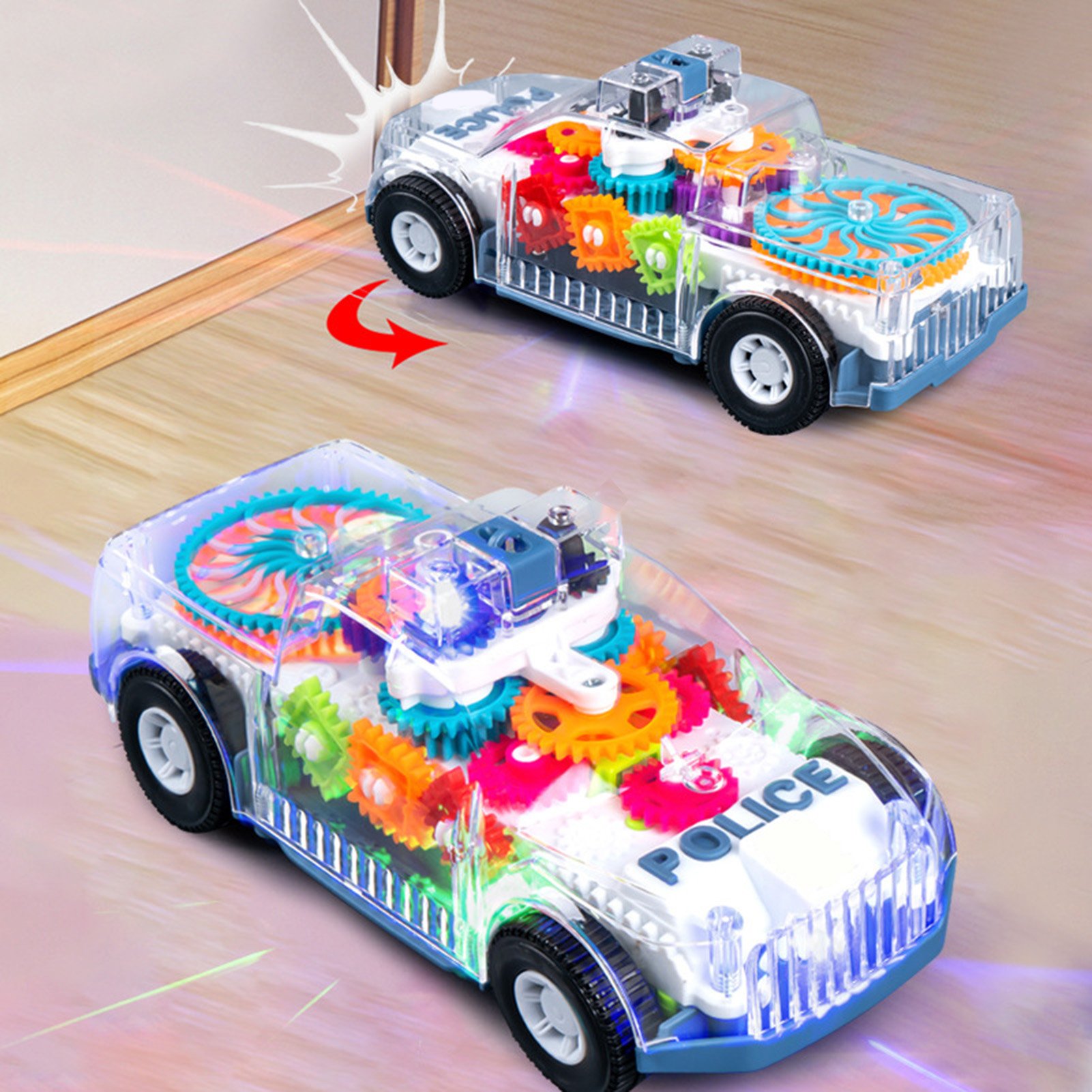 Transparent Mechanical Gear Car