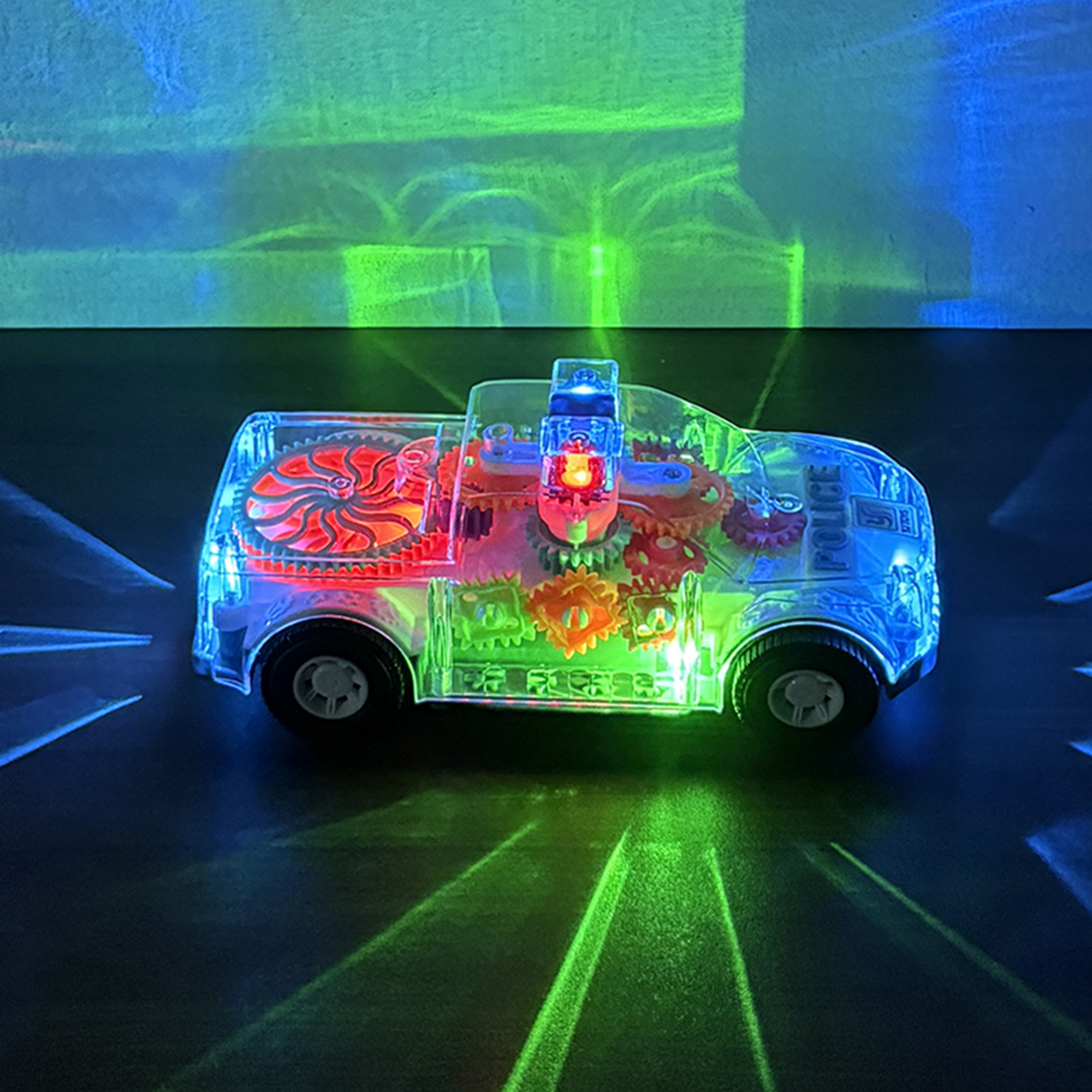 Transparent Mechanical Gear Car