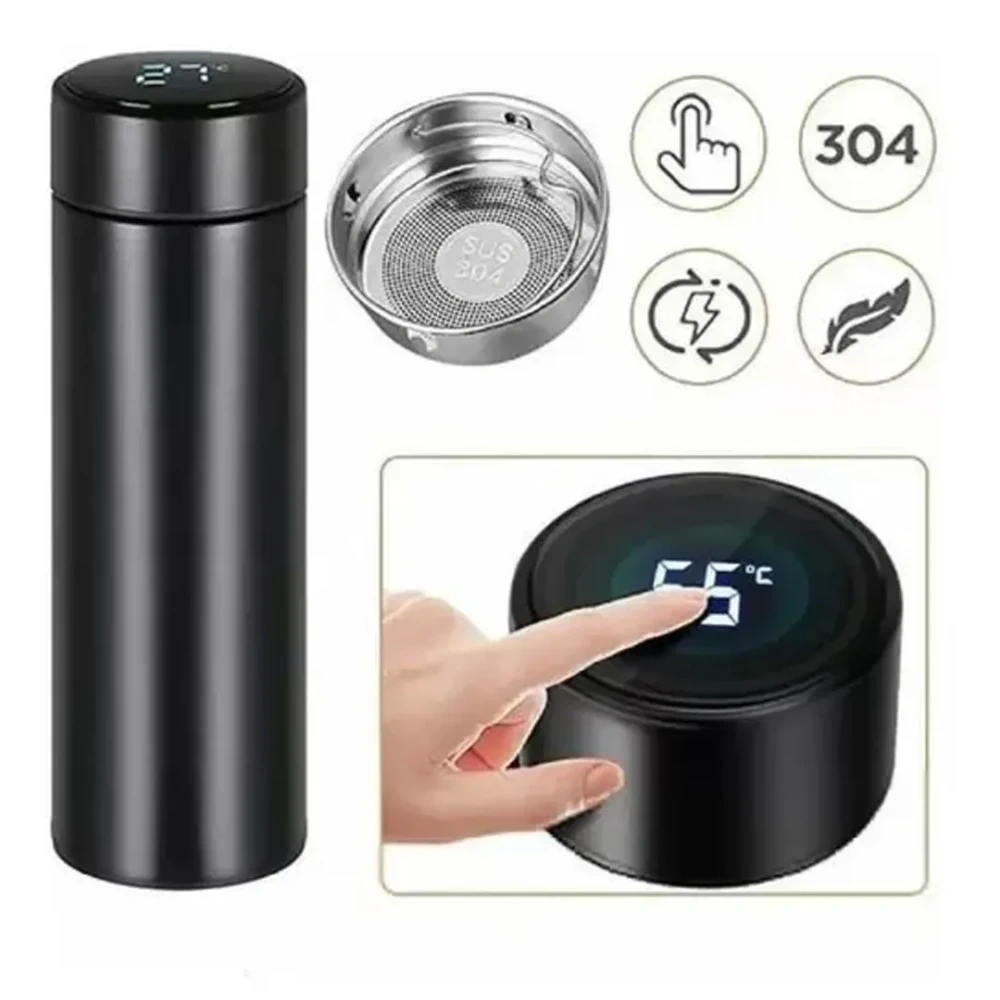 Stainless Steel Smart Water Bottle Temperature Display Travel Mug Smart Cup LED Digital 500ml